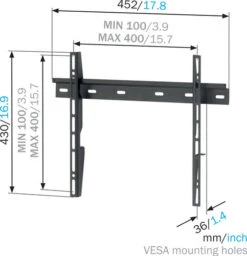 BlueBuilt Vaste Muurbeugel 32-55" Zwart -Samsung || APPLE || Google Winkel 1184423