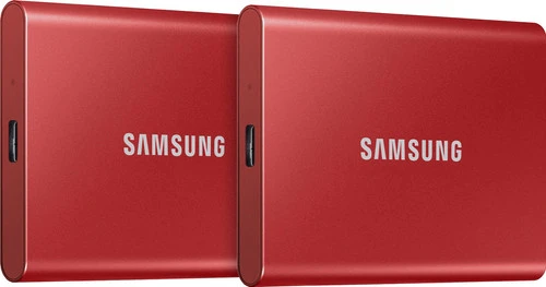 Samsung T7 Portable SSD 2TB Rood - Duo Pack 3 Samsung T7 Portable SSD 2TB Rood - Duo Pack