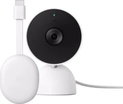 Google Chromecast 4K Met Google TV + Google Nest Cam Indoor