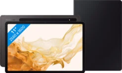Samsung Galaxy Tab S8 11 Inch 128GB Wifi Grijs + Book Case Zwart