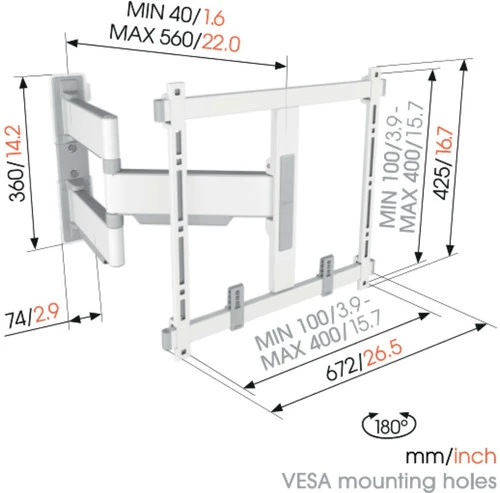 Vogel's Elite 5445 Wit 7 Vogel's Elite 5445 Wit - Afbeelding 5