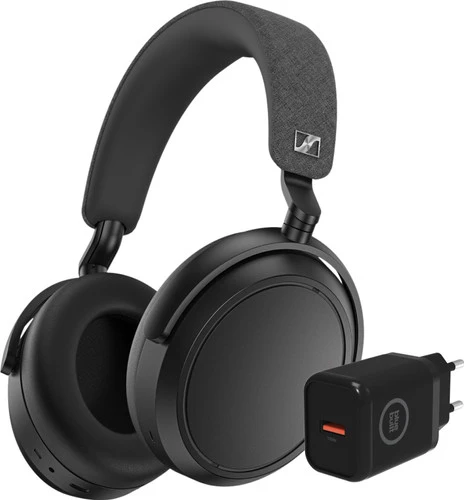 Sennheiser Momentum Wireless 4 Zwart + Bluebuilt Oplader 3 Sennheiser Momentum Wireless 4 Zwart + Bluebuilt Oplader
