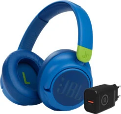 JBL JR460NC Blauw + BlueBuilt Quick Charge Oplader Met Usb A Poort
