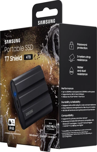 Samsung Portable SSD T7 Shield 4TB Zwart - Duo Pack 15 Samsung Portable SSD T7 Shield 4TB Zwart - Duo Pack - Afbeelding 13
