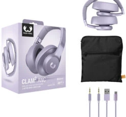 Fresh 'n Rebel Clam 2 ANC Lila + BlueBuilt Quick Charge Oplader Met Usb A Poort 18W Zwart -Samsung || APPLE || Google Winkel 1878687