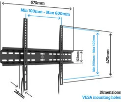 BlueBuilt Vaste Muurbeugel 50" - 75" Zwart -Samsung || APPLE || Google Winkel 1909994
