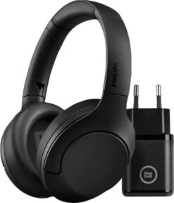 Philips TAH8506 Zwart + BlueBuilt Quick Charge Oplader Met Usb A Poort 18W Zwart