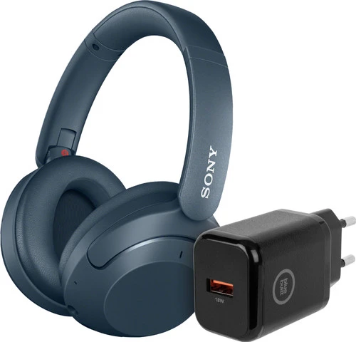 Sony WH-XB910N Blauw + BlueBuilt Quick Charge Oplader Met Usb A Poort 18W Zwart 3 Sony WH-XB910N Blauw + BlueBuilt Quick Charge Oplader Met Usb A Poort 18W Zwart