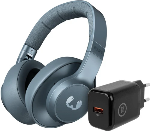 Fresh N Rebel Clam 2 ANC Blauw + BlueBuilt Quick Charge Oplader Met Usb A Poort 18W Zwart 3 Fresh N Rebel Clam 2 ANC Blauw + BlueBuilt Quick Charge Oplader Met Usb A Poort 18W Zwart