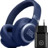 JBL Live 770NC Blauw + BlueBuilt Quick Charge Oplader Met Usb A Poort 18W Zwart