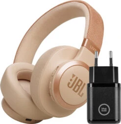JBL Live 770NC Rosegoud + BlueBuilt Quick Charge Oplader Met Usb A Poort 18W Zwart