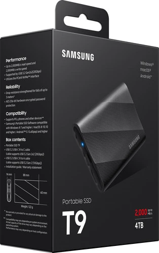 Samsung T9 Portable SSD 4TB Zwart - Duo-Pack 13 Samsung T9 Portable SSD 4TB Zwart - Duo-Pack - Afbeelding 11