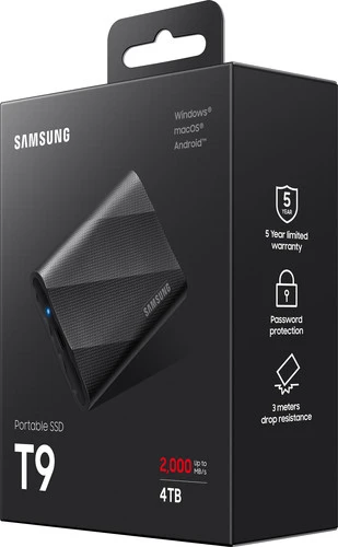 Samsung T9 Portable SSD 4TB Zwart - Duo-Pack 14 Samsung T9 Portable SSD 4TB Zwart - Duo-Pack - Afbeelding 12