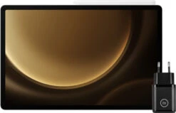 Samsung Galaxy Tab S9 FE Plus 128GB Wifi Zilver + BlueBuilt Oplader