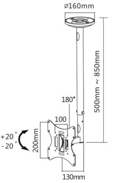 Neomounts FPMA-C060BLACK TV Plafondsteun Zwart -Samsung || APPLE || Google Winkel 473292